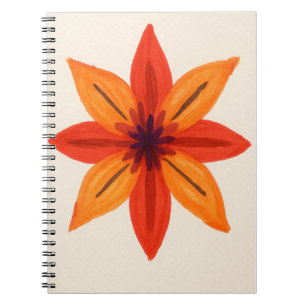 Orange Floral Watercolor Notebook