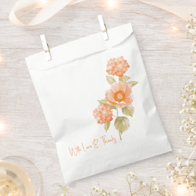 Orange Floral Wedding Favour Bag (Clipped)