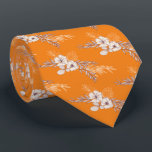 Orange Floral Wedding  Neck Tie<br><div class="desc">Design of the tie is simple floral on orange background.  Surprise your friend or relative who is going to be groom.</div>