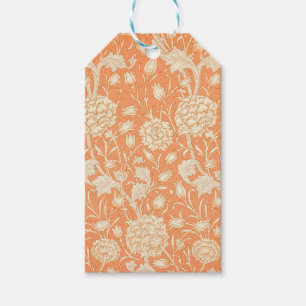 Orange Floral William Morris Pattern Gift Tags