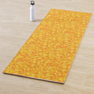 Orange floral yoga mat