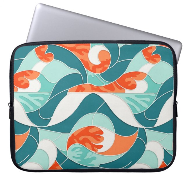 orange flow laptop sleeve (Front)