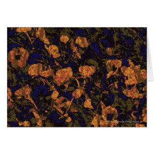 Orange flower against leaf camouflage pattern