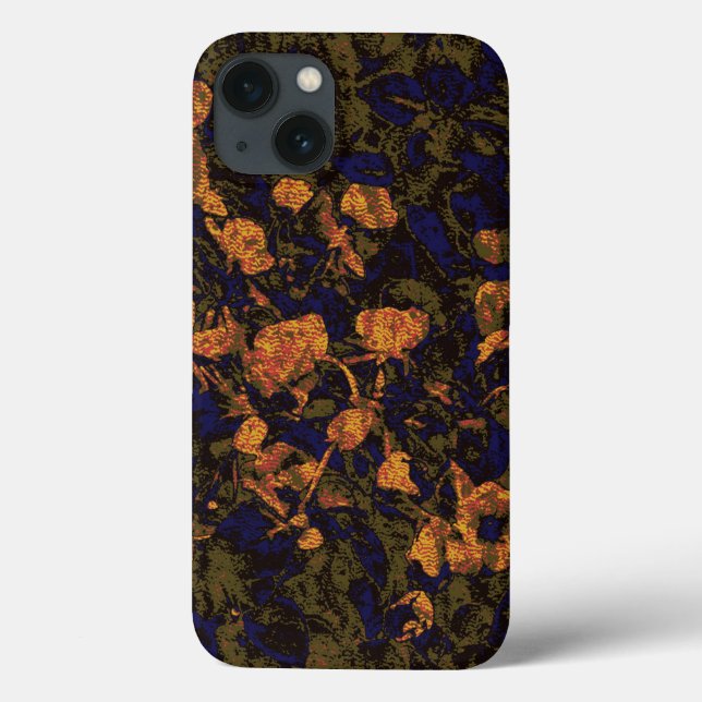 Orange flower against leaf camouflage pattern Case-Mate iPhone case (Back)