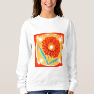 Orange flower art fashion sweatshirt
