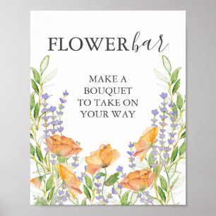 Orange Flower Bar Sign