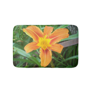 Orange Flower Bath Mat