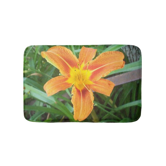 Orange Flower Bath Mat (Front)