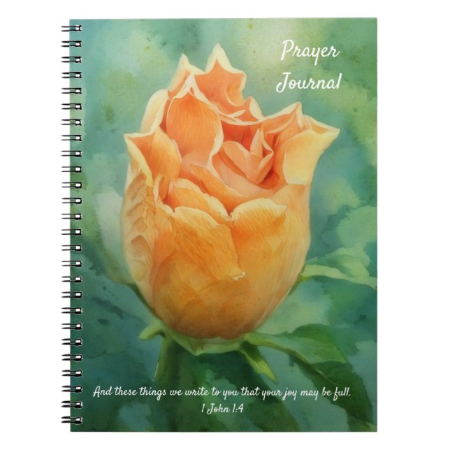 Orange Flower Bible Verse Prayer Journal (Front)