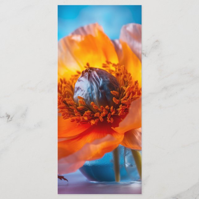 Orange Flower Bookmark  Menu (Front)