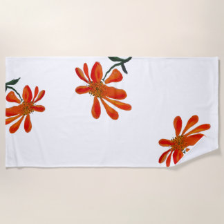 Orange flower by Lydia's Art Sangria Beach Towel