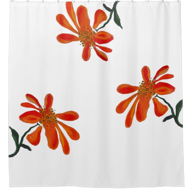 Orange flower by Lydia's Art Sangria Shower Curtain (Front)