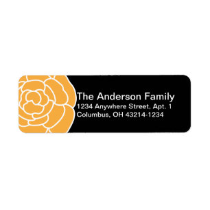 Orange Flower Chic Modern Return Address Labels
