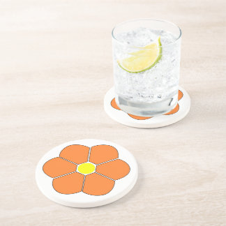 Orange Flower Design Coaster