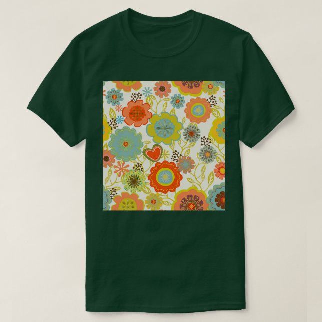 Orange Flower Design T-Shirt (Design Front)