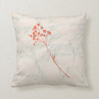 Orange Flower Designed Throw Pillow