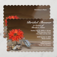 Orange Flower in Glass Jar Bridal Shower