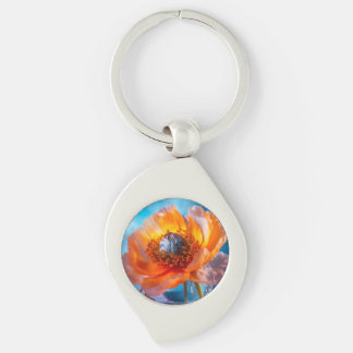 Orange Flower Key Ring