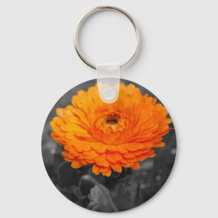 Orange Flower Key Ring