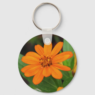 Orange Flower Key Ring
