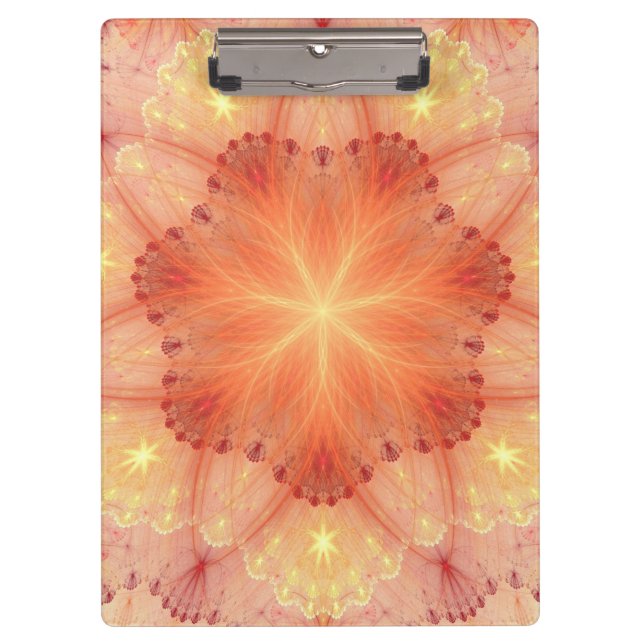 Orange Flower Lace Petals Decorative Paint Clipboard (Front)