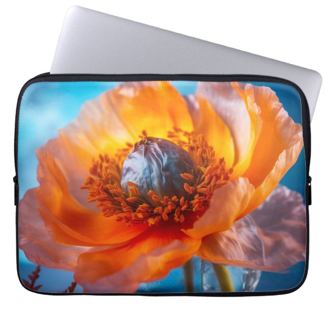 Orange Flower  Laptop Sleeve (Front)