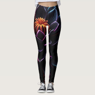 Orange Flower Leggings