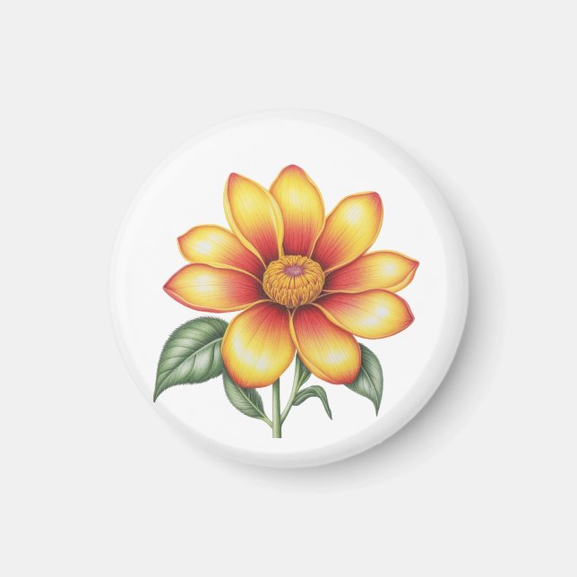 Orange Flower Magnet (Front)