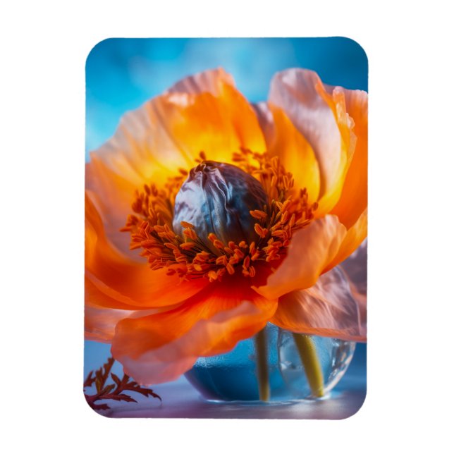 Orange Flower  Magnet (Vertical)