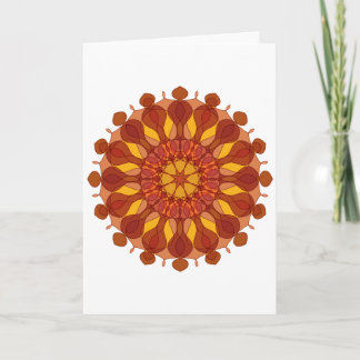 Orange Flower Mandala Card
