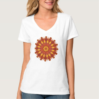 Orange Flower Mandala T-Shirt