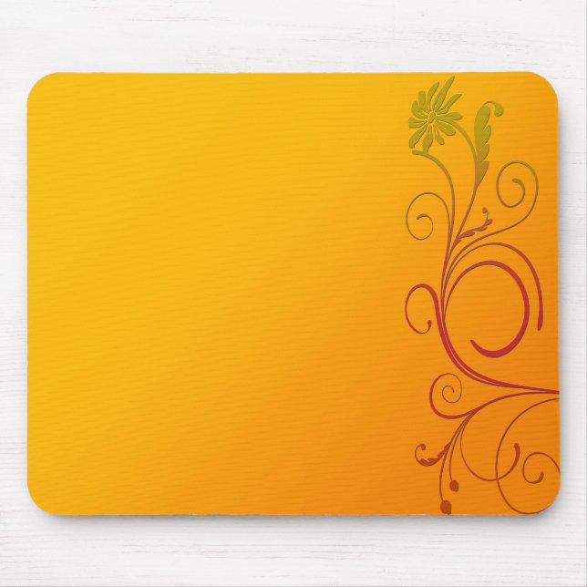 Orange Flower Mouse Mat (Front)
