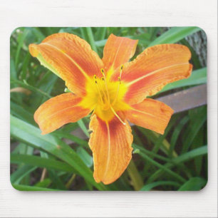 Orange Flower Mouse Mat