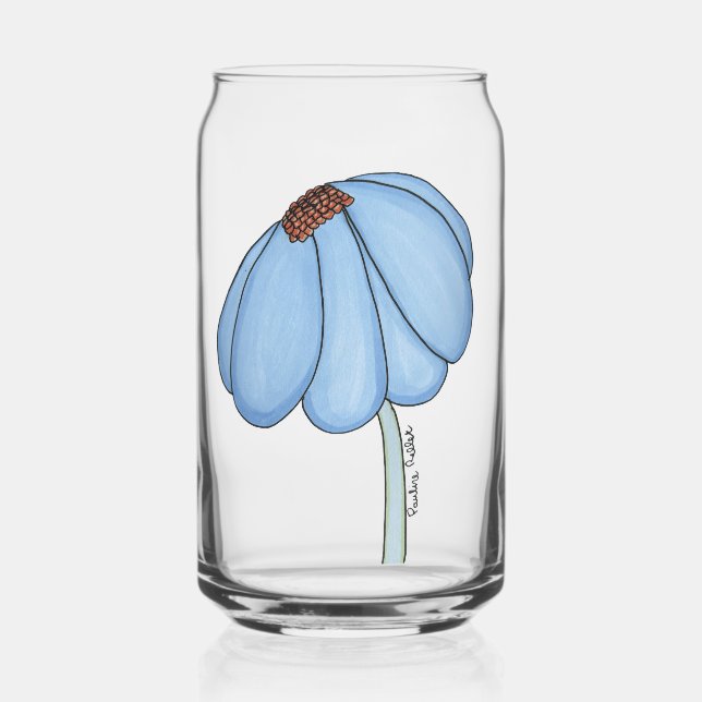 Orange Flower Notebook Can Glass (Front)