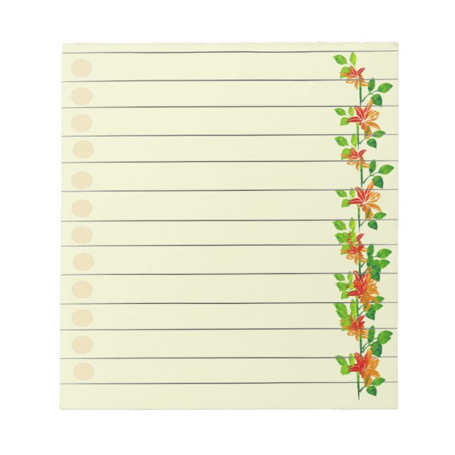 Orange Flower Notepad (Front)