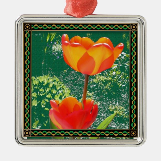 Orange Flower Ornament (Front)
