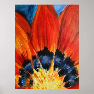 Orange Flower Painting Poster