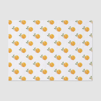 Orange Flower Pattern  Tissue Paper