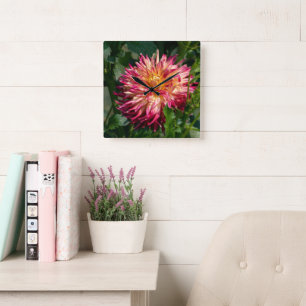 Orange Flower Photography, Canadian Chrysanthemum Square Wall Clock