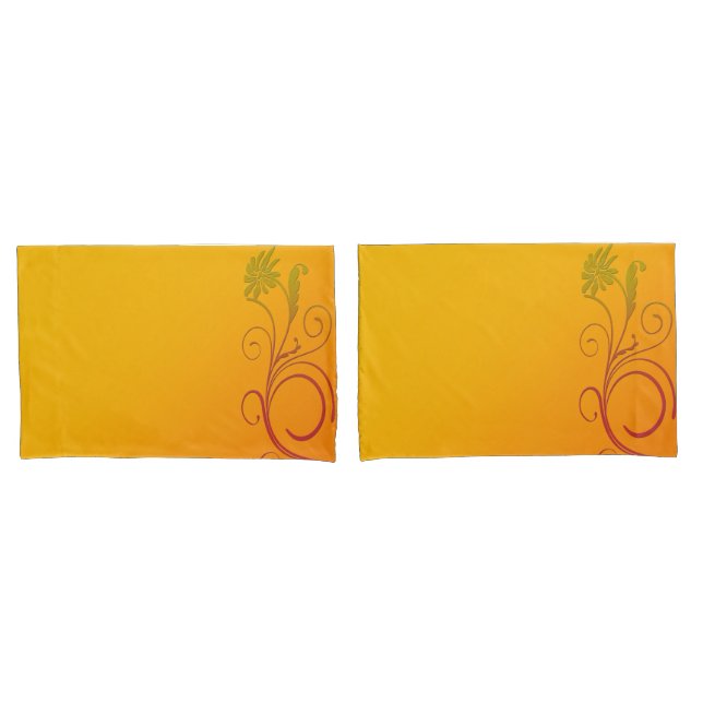 Orange Flower Pillowcase (Front-Set)