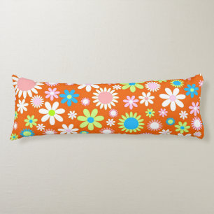 Orange Flower Power Body Cushion
