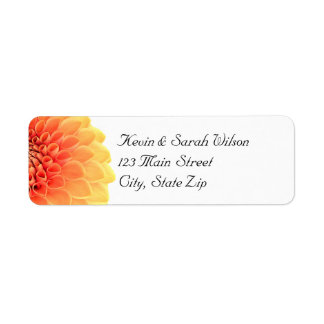 Orange Flower Return Address Labels