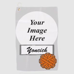 Orange Flower Ribbon by Kenneth Yoncich Golf Towel