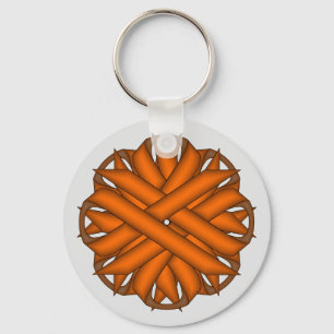Orange Flower Ribbon by Kenneth Yoncich Key Ring