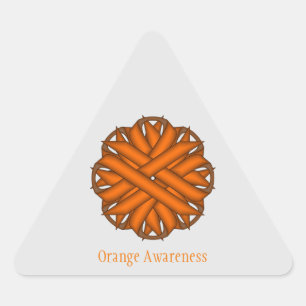 Orange Flower Ribbon by Kenneth Yoncich Triangle Sticker