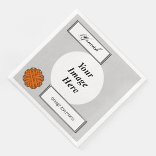 Orange Flower Ribbon Template by Kenneth Yoncich Napkin