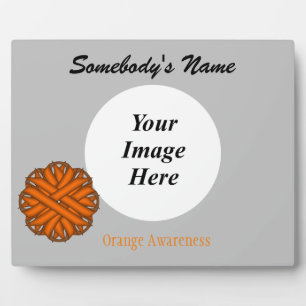 Orange Flower Ribbon Template by Kenneth Yoncich Plaque