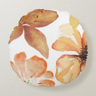 Orange flower round cushion