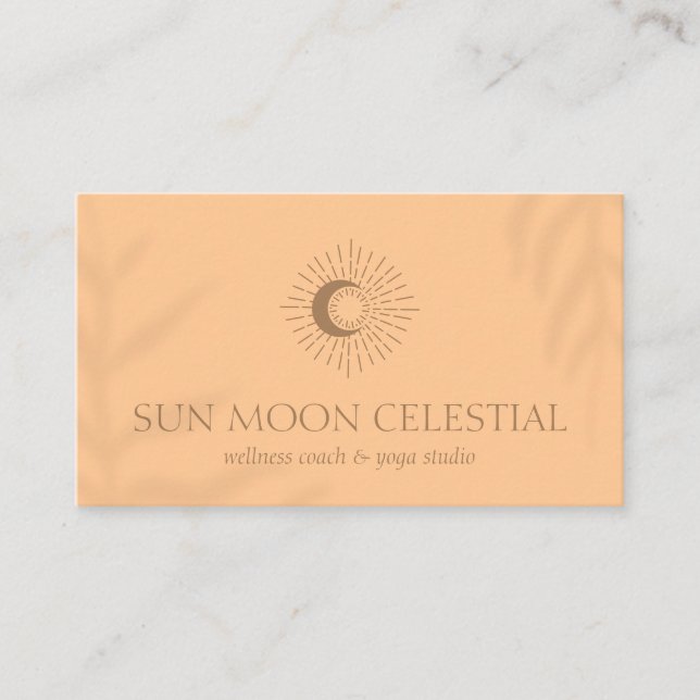 Orange Flower Shade Energy Healing Sun Business Card (Front)