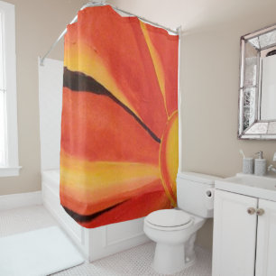 Orange Flower Shower Curtain